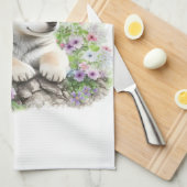 Husky-hond Moeder Bloem Theedoek (Quarter Fold)