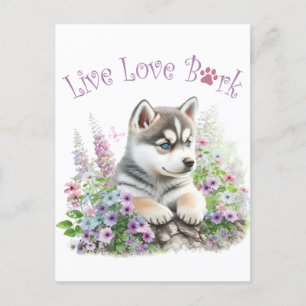 Husky Hond Moeder Bloemstuk Briefkaart