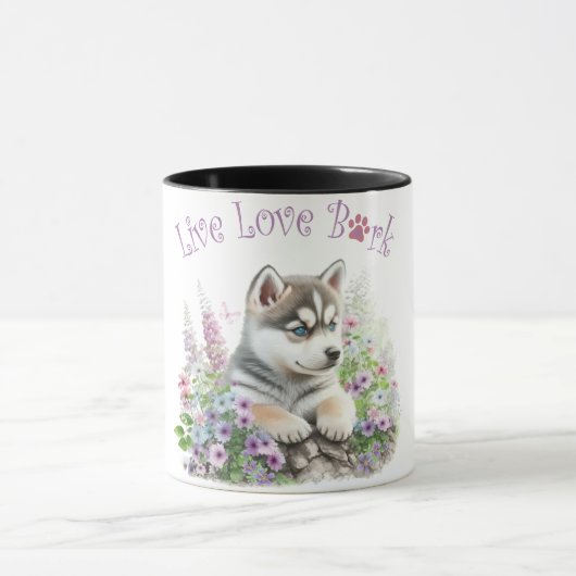 Husky Hond Moeder Bloemstuk Mok (Midden)