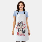 Husky-hond Moeder Cute Kawaii-ontwerp Schort (Gedragen)