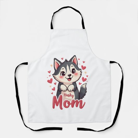 Husky-hond Moeder Cute Kawaii-ontwerp Schort (Voorkant)