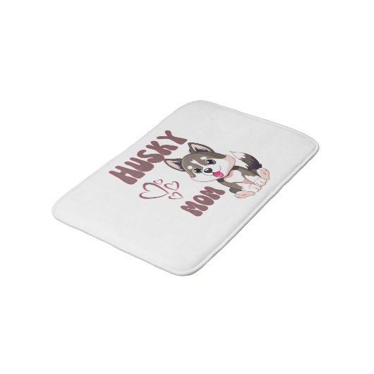 Husky Hond Moeder Kawaii Puppy Schattig Grappig on Badmat (Gekanteld)