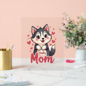 Husky Hond Moeder Leuk Kawaii Ontwerp Acryl Bord (Huwelijk)