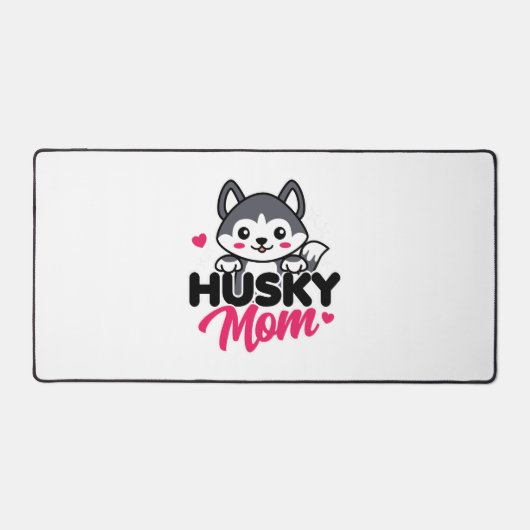 Husky Hond Moeder Leuk Kawaii Ontwerp Bureaumat (Voorkant)