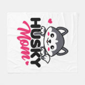 Husky Hond Moeder Leuk Kawaii Ontwerp Fleece Deken (Voorkant (Horizontaal))