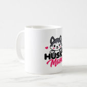 Husky Hond Moeder Leuk Kawaii Ontwerp Koffiemok (Voorkant links)