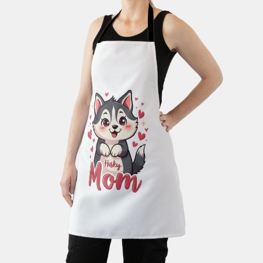 Husky Hond Moeder Leuk Kawaii Ontwerp Schort (Insitu)
