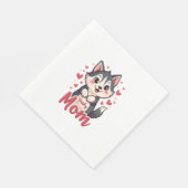 Husky Hond Moeder Leuk Kawaii Ontwerp Servet (Hoek)