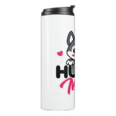 Husky Hond Moeder Leuk Kawaii Ontwerp Thermosbeker (Gedraaid links)