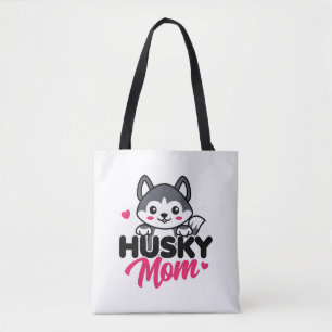 Husky Hond Moeder Leuk Kawaii Ontwerp Tote Bag