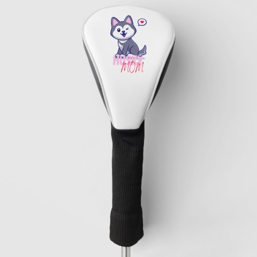 Husky Hond Moeder Leuke Kawaii Puppy Golfheadcover (Voorkant)