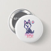 Husky Hond Moeder Leuke Kawaii Puppy Ronde Button 5,7 Cm (Voorkant /achterkant)