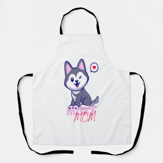 Husky Hond Moeder Leuke Kawaii Puppy Schort (Voorkant)