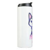 Husky Hond Moeder Leuke Kawaii Puppy Thermosbeker (Gedraaid links)