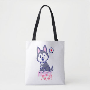 Husky Hond Moeder Leuke Kawaii Puppy Tote Bag