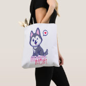 Husky Hond Moeder Leuke Kawaii Puppy Tote Bag (Dichtbij)