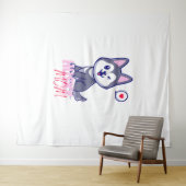Husky Hond Moeder Leuke Kawaii Puppy Wandkleed (In Situ (horizontaal))