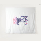 Husky Hond Moeder Leuke Kawaii Puppy Wandkleed (Voorkant (horizontaal))