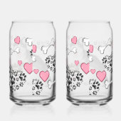 Husky-hond Moeder met Botten & Harten Blikvorm Glas (Rechts)