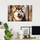Husky Hond Mooie Art Print (Thuiskantoor)