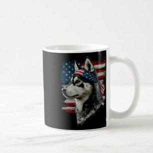 Husky-hond Patriotische 4 juli VS Amerikaanse vlag Koffiemok