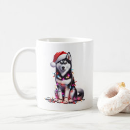 Husky Hond Puppy Kerstmis Koffiemok