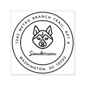 Husky hond retour adres stempel zelf-inkt (Design)