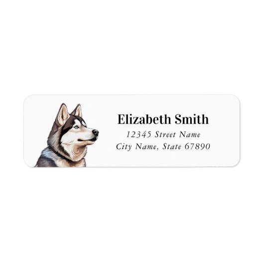 Husky Hond Retouradres Labels (Voorkant)