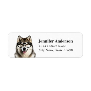 Husky Hond Retouradres Labels