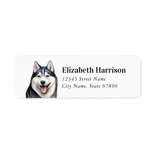 Husky Hond Retouradres Labels (Voorkant)