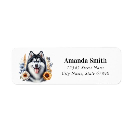 Husky Hond Retouradres Labels (Voorkant)