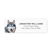 Husky Hond Retouradres Labels (Voorkant)