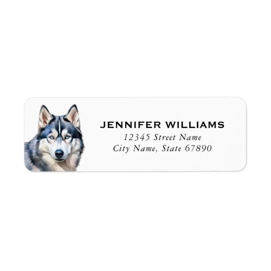 Husky Hond Retouradres Labels (Voorkant)