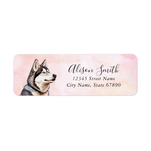 Husky Hond Retouradres Labels (Voorkant)