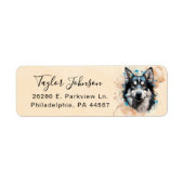 Husky-hond retouradreslabel etiket (Voorkant)