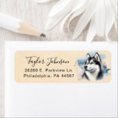 Husky-hond retouradreslabel etiket (Insitu)