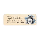 Husky-hond retouradreslabel etiket (Voorkant)