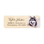 Husky-hond retouradreslabel etiket (Voorkant)