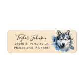 Husky-hond retouradreslabel etiket (Voorkant)