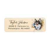 Husky-hond retouradreslabel etiket (Voorkant)