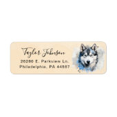 Husky-hond retouradreslabel etiket (Voorkant)