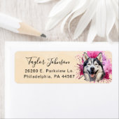 Husky-hond retouradreslabel etiket (Insitu)
