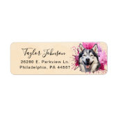 Husky-hond retouradreslabel etiket (Voorkant)