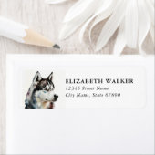 Husky-hond retouradreslabels etiket (Insitu)