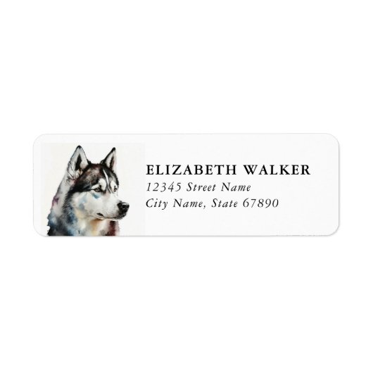 Husky-hond retouradreslabels etiket (Voorkant)