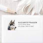 Husky-hond retouradreslabels etiket (Insitu)