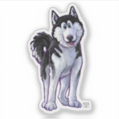 Husky Hond Schilderen Sticker (Voorkant)