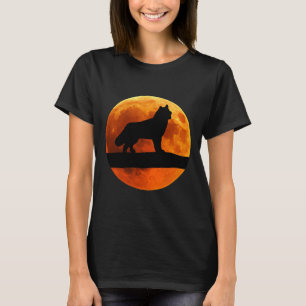 Husky Hond Silhouet Maan Siberische Husky T-shirt