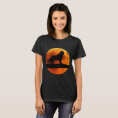 Husky Hond Silhouet Maan Siberische Husky T-shirt (Voorkant volledig)