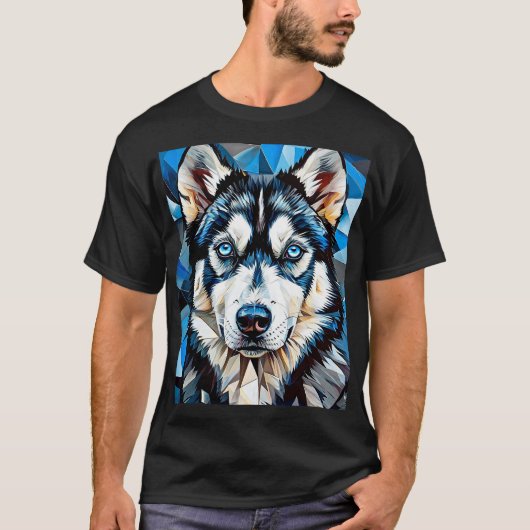 Husky hond t-shirt (Voorkant)